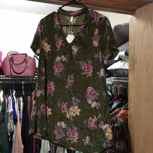 Pink blush velvet maternity top NWT